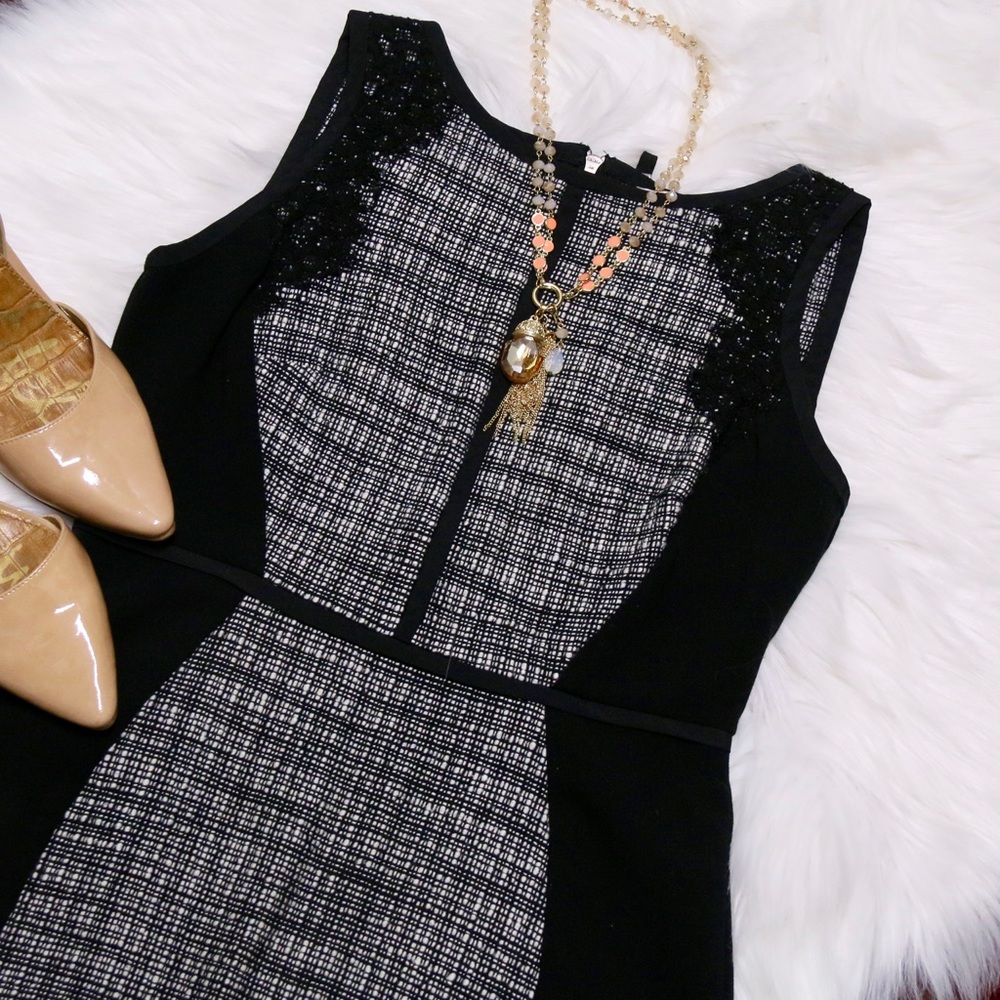 LOFT Black and White Dress